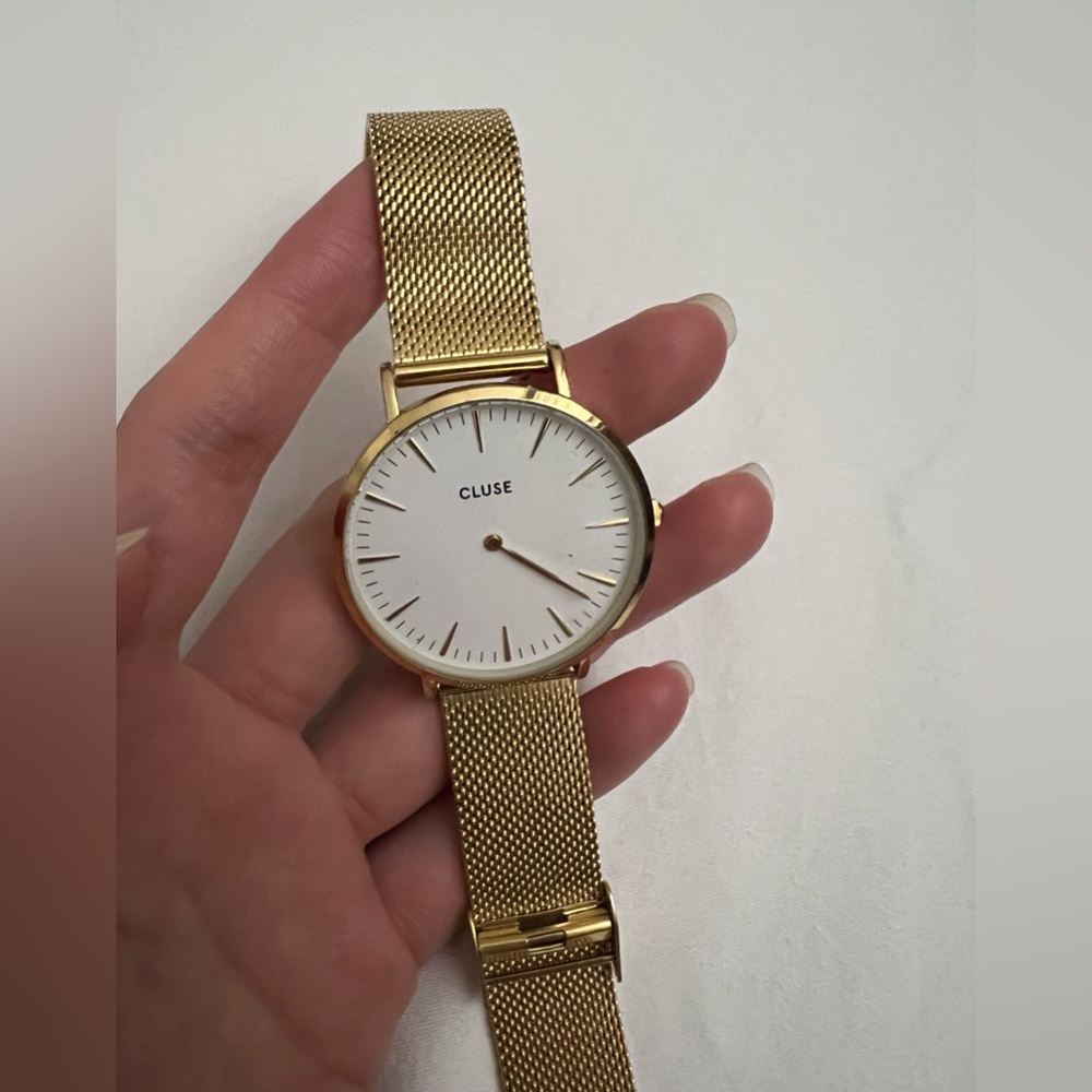 Gold mesh Cluse watch